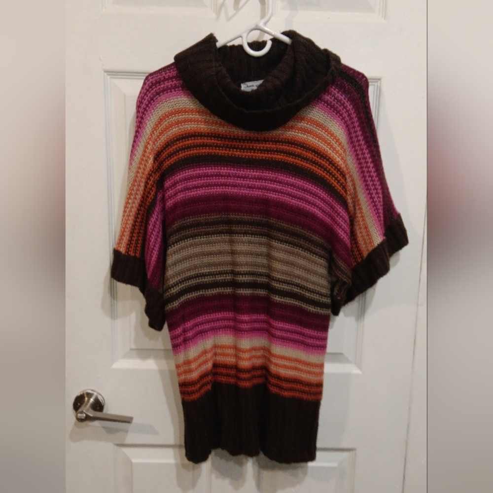 Jamie Nicole Collection Striped Multicolor Cowl Neck Sweater